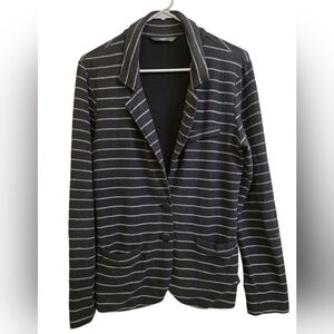 Tart Black & White Striped 2 Button Sweatshirt Blazer Size M